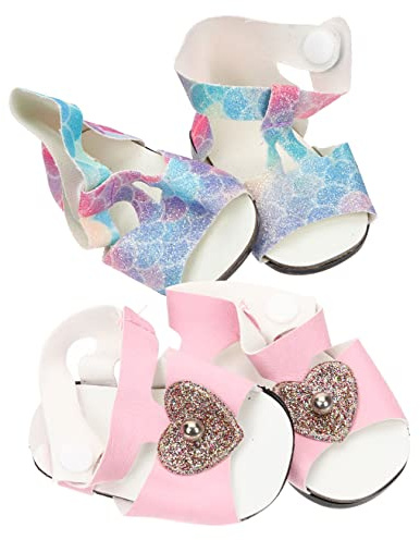 ZUNOXAZ 2 Paare Puppenschuhe aus Kunststoff Puppen Dekorative Mini Schuhe in Zarten Farben Kreative DIY spielzeugschuhe für Langlebig und Handgearbeitet