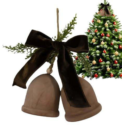 Weihnachtsglocken,Holz Festliche Traditionelle Dekoration - Rustikale Weihnachtsglocken,Für Familie, Freunde, Zweig, Baum, Wand, Fenster, Ecke, Zuhause, Feiertag Und Innenbereich