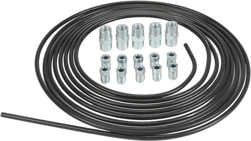 5m Bremsleitung Ø 4,75mm Stahl im Set + 10 Verschraubungen + 5 Verbinder M10 x 1 DIN 74 234 konform verkupfertes Stahl-Bremsrohr im Sortiment für Bördel F Fuer Auto PKW