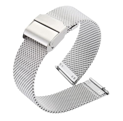 Snabbkoppling Klockarmband Metallflätat Armband Bekvämt Andningsbart Justerbart Universal(Silver,21mm)