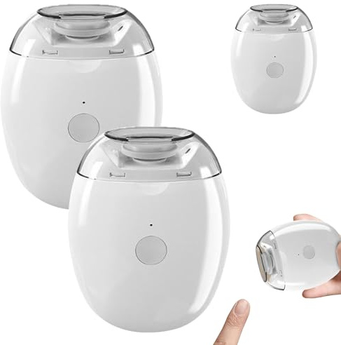 2 PC Universeller Automatischer Nagelschleifer,Elektrische Nagelfeile mit LED-Licht & 3 Gesch,Wiederaufladbare Elektrischer Nageltrimmer, Automatische Fingernagel Grinder Für Familie (2 STK)