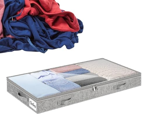 Generico Contenedores de almacenamiento debajo del - para mantas transpirable e impermeable, organización plegable para guardar la ropa debajo de la | Para la ropa de cama del jersey, Le S