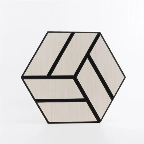 Paneles Acústicos Hexagonales Paneles de espuma insonorizantes con veta madera 3D for pared, autoadhesivos, alta densidad, absorbentes sonido for el hogar Para el estudio(Color-02,4PCS)