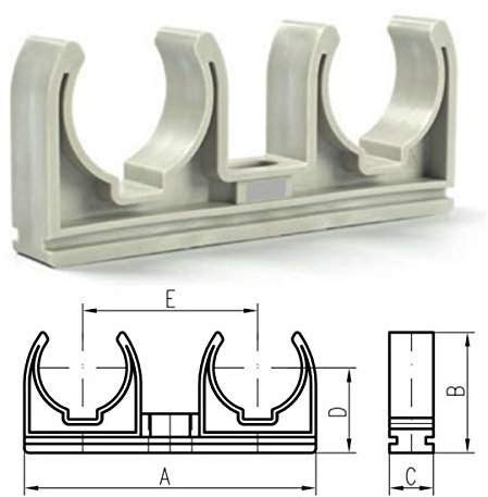 150x Doppel Rohrclip 20mm Rohrklemme Rohrhalter Rohrschelle Klemmschelle