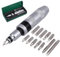 COLFULINE Destornilladores Impacto con 12 PCS Puntas para Slot, Phillips, Hex, Destorgolpe de Golpe Impacto, Atornillador de 1/2 Herramientas de Reparación Precisión Gris
