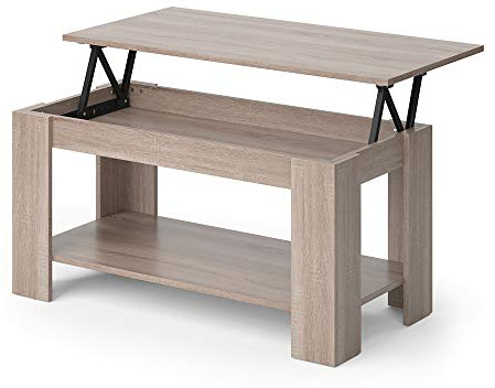Vicco Couchtisch Lorenz, Sonoma, 100 x 50 cm | mit Liftfunktion, mit Hebemechanismus und höhenverstellbarer Tischplatte