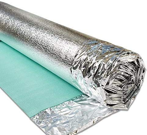 3mm Acoustic Silver Underlay for Wood or Laminate Flooring - Foil Damp Proof Membrane - by AcuStick® Brand (60m (1m x 60m))