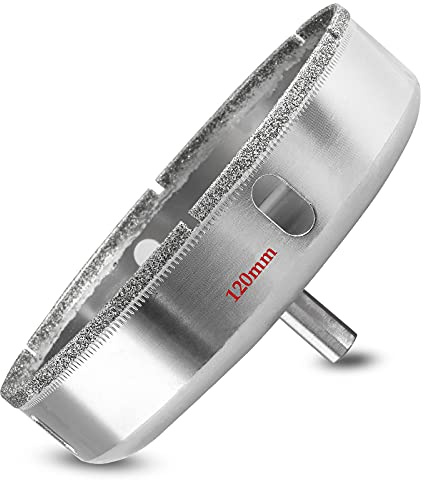 Luomorgo Scie cloche diamant 120 mm | Profondeur de coupe de 2,8 cm, forets diamantés, pour verre, céramique, marbre, porcelaine, carrelage, granit, quartz