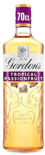 Gordon's Tropical Passionfruit Distilled Gin | 37.5% vol | 70cl | Tropical Passionfruit Flavours with Juniper Notes & Gin Botanicals | Enjoy in a Gin Glass with Tonic | Flavoured Gin