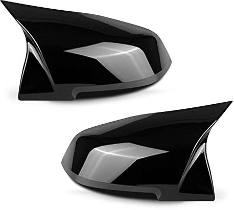 Asasytal Cubierta del Espejo Exterior del Automóvil, Espejo Retrovisor Adecuado Tapas de Plástico ABS, Compatible con BMW F20 F21 F22 F23 F30 F31 F32 F33 F36 X1 E84 I3 M2 F87,Negro Brillante,1 Par