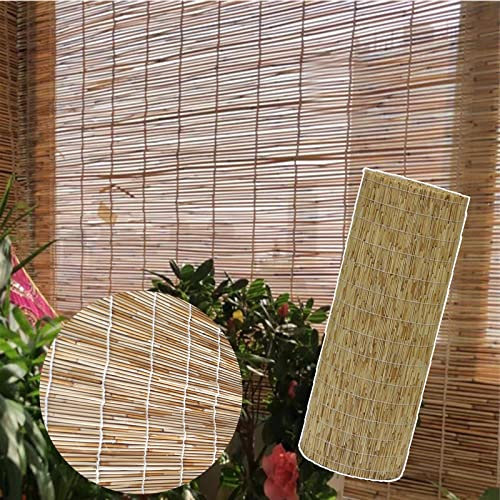 KDDFN Natürliche Schilfzäune,Dekorative Garten-Zaunwand,Terrassen-Sichtschutz,Terrassen-Schattenzaun,UV-Schutz Geländerzaun,Retro-Rollos,für Hinterhof-Patio-Garten (160x600cm/5.2x20ft)
