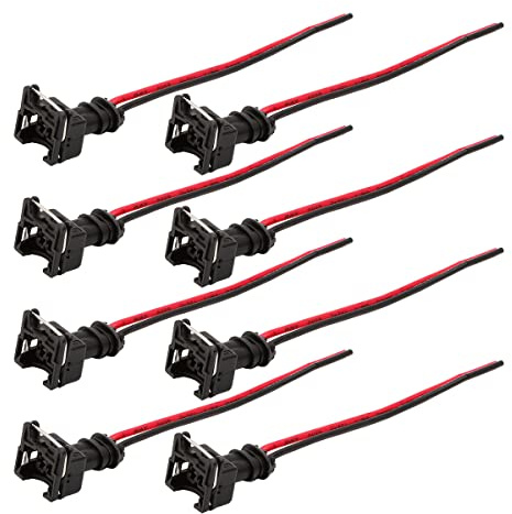 Hsthe Sea 8 STÜCKE Kraftstoffinjektor Zubeh?ranschluss Kraftstoffinjektoranschluss EV1 OBD1 Stecker Kabelbaum Pigtail Verdrahtungsclip