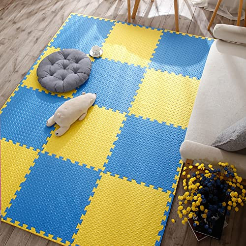 JYHCD Kinder Puzzle Interlocking Spielmatte 30X30cm Weich, rutschfest Und Wasserdicht, 2.5Cm Dicke Baby Puzzlematte Krabbelmatte Für Kleinkinder, Kinder Oder Erwachsene, Multicolor,K,24Pcs