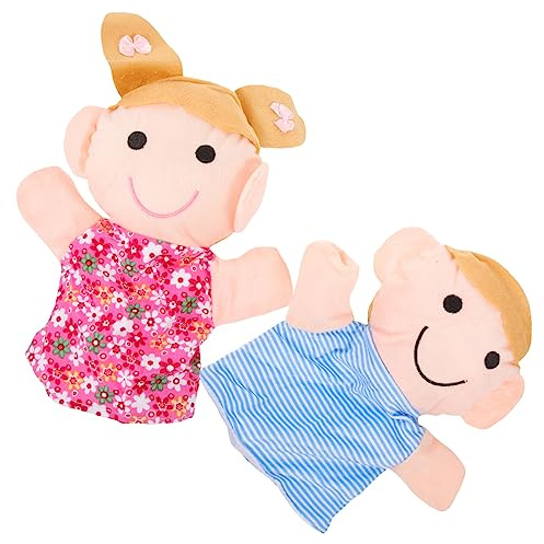 Toyvian Marionnettes à Main, 2pièces Peluche Douce pour Spectacles de Théâtre Jouet Éducatif pour Récits d'Histoires et Jeux de Rôle Marionnettes Famille pour Enfants et Adultes