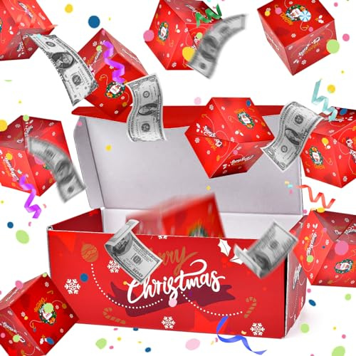 Caja de Regalo Sorpresa, Creative Surprise Gift Box, Caja de ExplosióN Emergente, DIY Hecho A Mano Sorpresa Explosión Caja De Regalo para Navidad,San Valentín,regalos de Cumpleaños, rojo