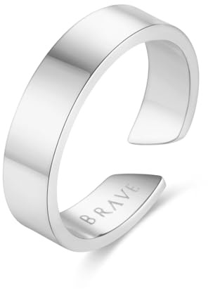 Anelli da uomo in argento 925 aperto. Anello da uomo in argento 925 con finitura argento o oro. Gioielli da uomo ideali per coppia e fidanzati, regali per amiche... Anelli coppia (Argento placcato)