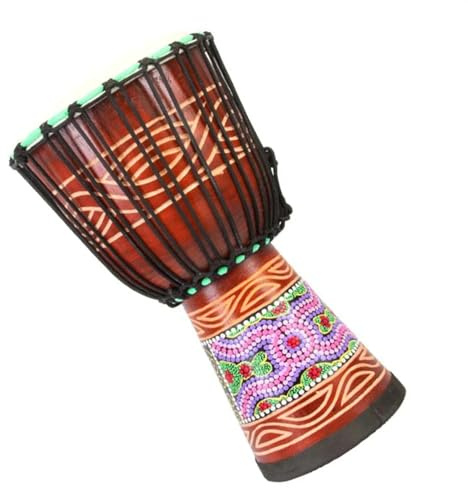 Djembe Trommel 12 Zoll Djembe Afrikanische Trommel Ziegenfell Trommelfell Mahagoni Trommelfass Schlaginstrument (Color : A)