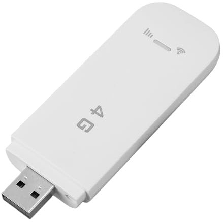 Módem WiFi USB 4G LTE, Enrutador Portátil Con Ranura Para Tarjeta SIM, Punto de Acceso de Viaje de Alta Velocidad Desbloqueado Dongle Compatible Con 10 Dispositivos (White)