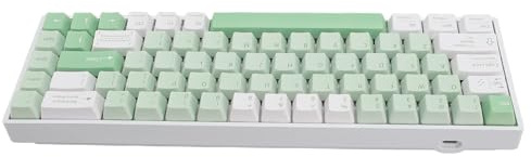 Cuifati Teclado Mecánico para Juegos 60% con Interruptor Azul, 68 Teclas RGB Mini Teclado para Juegos 60 por Ciento 3 Modos BT 3.0 2.4G Teclado Inalámbrico USB C con Cable para