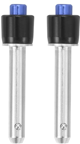 uxcell 2 Pcs Quick Release Pin, 1/4 x 1.06(Dia. x L) Ball Locking Pin with Push Button 304 Stainless Steel Ring Handle Locking Pin with Wire for Audio Bimini Top Marine, Silver