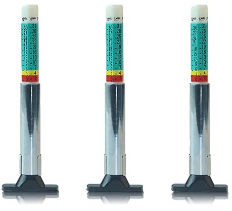 Tyre Tread Depth Gauge,3 Pcs Color Coded Smart Precise Measurement Too，Portable Vehicle Measuring Tool Color Coded Tyre Depth Measurement Tool， for Cars, Trucks, Motorcycles