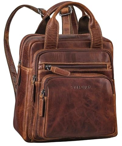 STILORD Maple Petit Sac à Dos Femme Cuir Daypack Mini Rucksack Sac Vintage Femmes Sac a Dos Petit City Backpack Cuir Véritable Sacs à Dos Dames Couleur:Salerno - Marron
