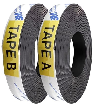 MVISUAL Magnetband A+B (4M + 4M), Magnetstreifen mit starker Selbstklebung für Paravents und Moskitonetze, interabsorbierendes Magnetband