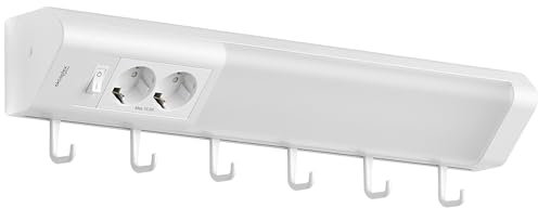 Oktaplex Talin 50cm sottopensile con presa cucina LED 230V 9,7W illuminazione cucina bianco caldo 3000 Kelvin 1085 lumen con interruttore bianco