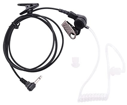 Ronlok Auricolare per tubo acustico trasparente flessibile diritto solo per ascoltare cuffie jack mono da 3,5 mm per walkie-talkie