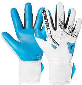Reusch Torwarthandschuhe Erwachsene | starker Grip bei Regen & Nässe | Latexerweiterung | atmungsaktiv | für Training & Spiel | Naturrasen & Kunstrasen | Attrakt Freegel Aqua