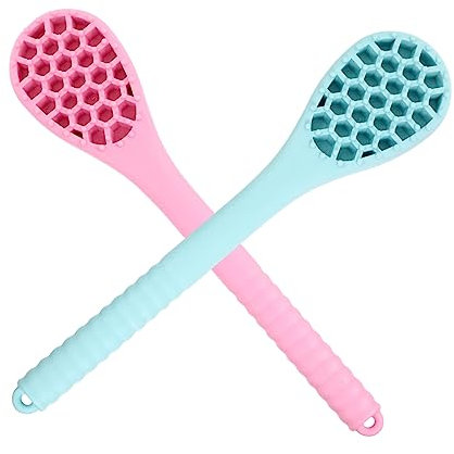 Ipetboom 2stücke Handheld Silikon Massagehammer Acupoint Klopfmassagegerät Zur Muskelentspannung Und Durchblutungsförderung Rückenmassagegerät Blau