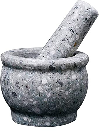 RUHEN Ensemble mortier et Pilon Bol de broyage en Pierre Naturelle Gadget de Cuisine Domestique Broyeur Multifonction