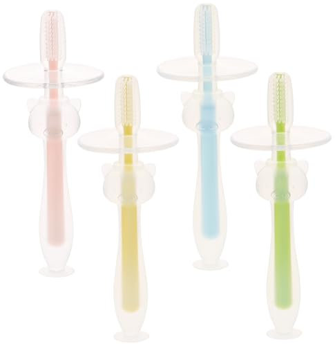 SOESFOUFU 4stücke Silikon Zahnbürste Für Saug Basis Mundreiniger Für Junge Mädchen Ergonomischer Griff Für Junge Mädchen Zahnpflege