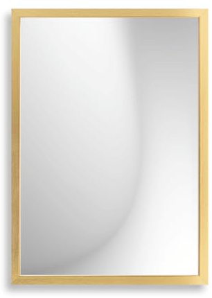 Infantasie Claudia Wandspiegel mit Rahmen nach Maß 60x60 cm, Gold | Echtglas, MDF-Profilleiste 30 mm foliert, HDF-Rückwand, Aufhängung horizontal/vertikal, handgefertigt, für Flur & Garderobe