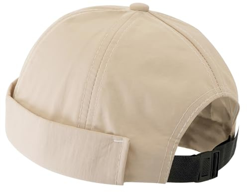 LXOrdora Brimless Hats Quick Drying Docker Caps Beanie Unisex Khaki