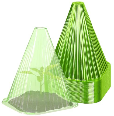 Vexran Juego de 20 Mini Invernadero, Antibabosas y Caracoles, Campanas de jardín para Plantas, Plástico para Invernadero, Campana de huerto Reutilizable, Plant Bell Cover