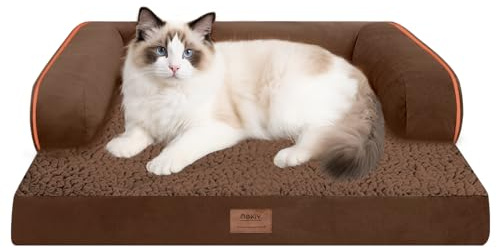 Small Dog Bed and Cat Sofa Waterproof Orthopedic Dog Beds for Small Dogs Cat Bed Comfy Pet Couch Sofa Beds with Washable Removable Cover & Non-Slip Bottom