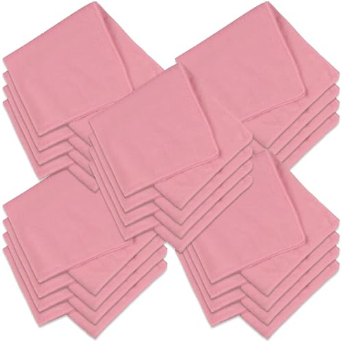 Heitara® Mikrofaser Allzwecktücher Colors, Reinigungstücher zur trockenen und feuchten Anwendung, 100% Mikrofaser-Material, 40 x 40 cm, Mehrfarbig, Maxi-Pack, 20er-Pack (20 Stück, Farbe: rot/Rose)