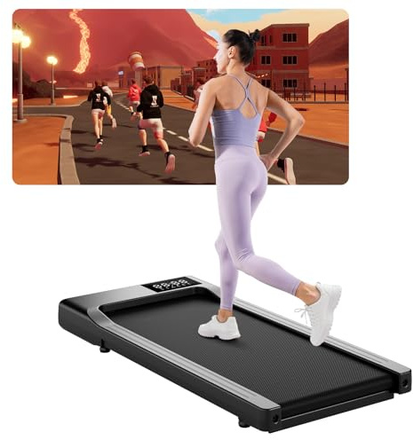 Superun Raceable Walking Pad with App Control, Under Desk Treadmill for Smart Devices with Training Courses and AI Training, Max 136KG 159KG Suitable for Heavy People, Door to Door Delivery