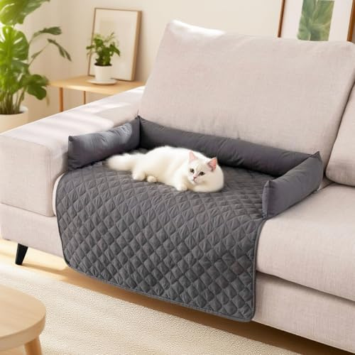 Umllpet Sofaschutz Hundebett, Hundedecke Sofa mit Rand, 75x75cm Maschinenwaschbar Perfekt für Hunde & Katzen im Winter, Weihnachten & Allen Jahreszeiten