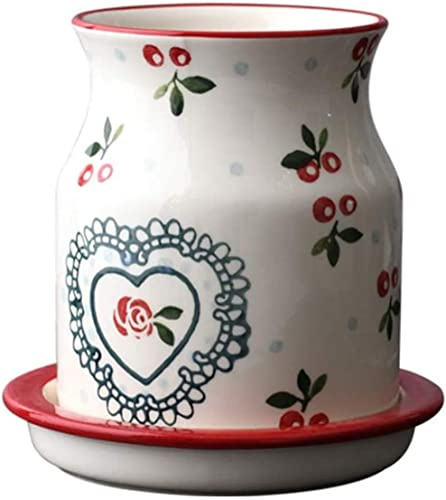 Utensili da Cucina in Ceramica - Organizzatore di Utensili da Cucina Vintage Design Antico Utensile da Cucina Portaposate - Pentole in Coccio in Stile Country Enthuziast