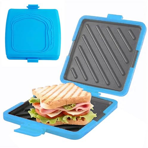 SMELEYOU Microwave Toastie Sandwich Maker Silicone Microwavable Toastie Maker for Home, No Electricity Wireless(Blue)