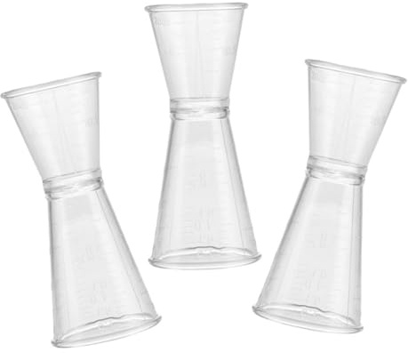 AUTSUPPL Lot de 3 Doseurs Doubles en Plastique Léger et Résistant pour Cocktails, Gobelets à Mesurer D'une Once pour Bars et Usage Familial