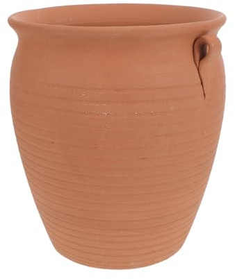 VALICLUD Boîte de Conservation Terre Cuite pour Pommes de Terre et Ail avec Aération Rangement Ventilé pour Oignons Gingembre et Légumes Racines Organisateur Compact pour Cuisine Rustique