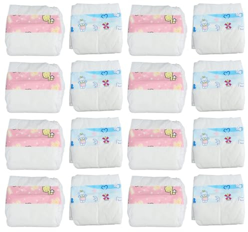SUPVOX 20 pañales de Papel para muñecas - Recambio de pañales para muñecas recién Nacidas de 45 cm (18 Pulgadas) - Mini Decorativos para Juegos de imitación