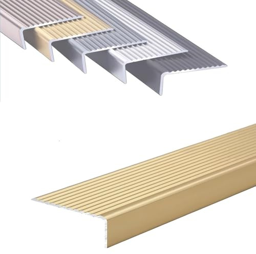 Halkfritt aluminiumtrappkant trimskydd vattentät L-form nosing kant 50 cm 91 cm 122 cm alternativ hållbar trappsäkerhetsremsa för hem- och utomhusbruk