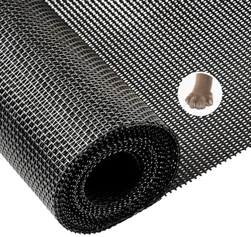 HOFUDON Moustiquaire Fenêtre 250x120cm, Renforcée en Fibre de Verre | Rouleau Moustiquaire Extra Épaisse, Fibre Durable Filet Anti Insectes, Ajustable, Pour Porte, Fenêtre,Jardin - Noir