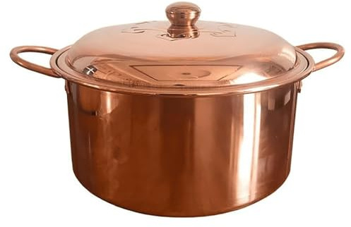 Poêle à frire en cuivre étamé avec couvercle – Conduction de chaleur supérieure, passe au lave-vaisselle, idéale pour une cuisson uniforme