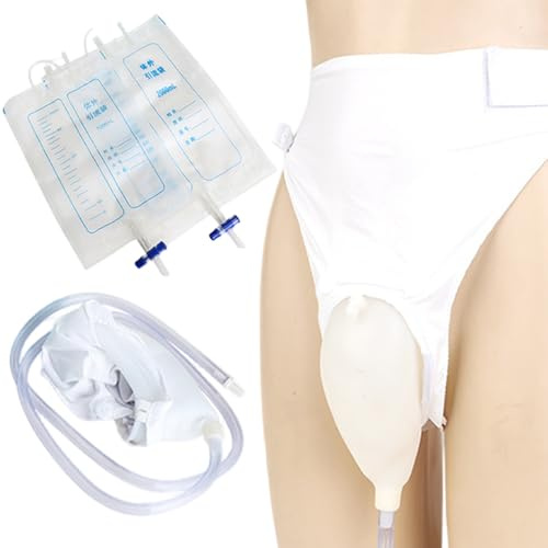 Bolsas de orina para mujer catéter externo urinario portátil de silicona para mujeres postradas en cama con cinturón de alta elasticidad urinario reutilizable y portátil con 2 bolsas.