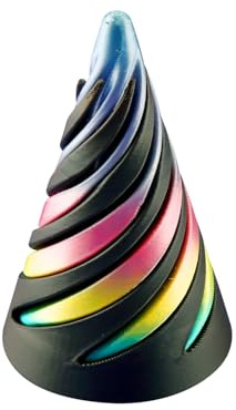 Gaomumu 3D Printed Spiral Cone Fidget Toy, Mini Stress Relief Pyramid Sculpture, Fidget Toys for Anxiety Relief, Mini Fun Desktop Accessory Suitable for Office & School Use